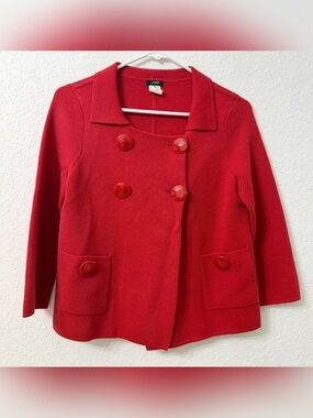 J. Crew Candace Knit Double-Breasted Wool Blend Jacket Blazer Cardigan Size S